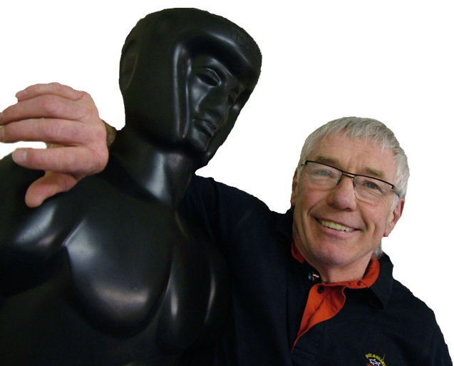 Owen Murray with bash dummy